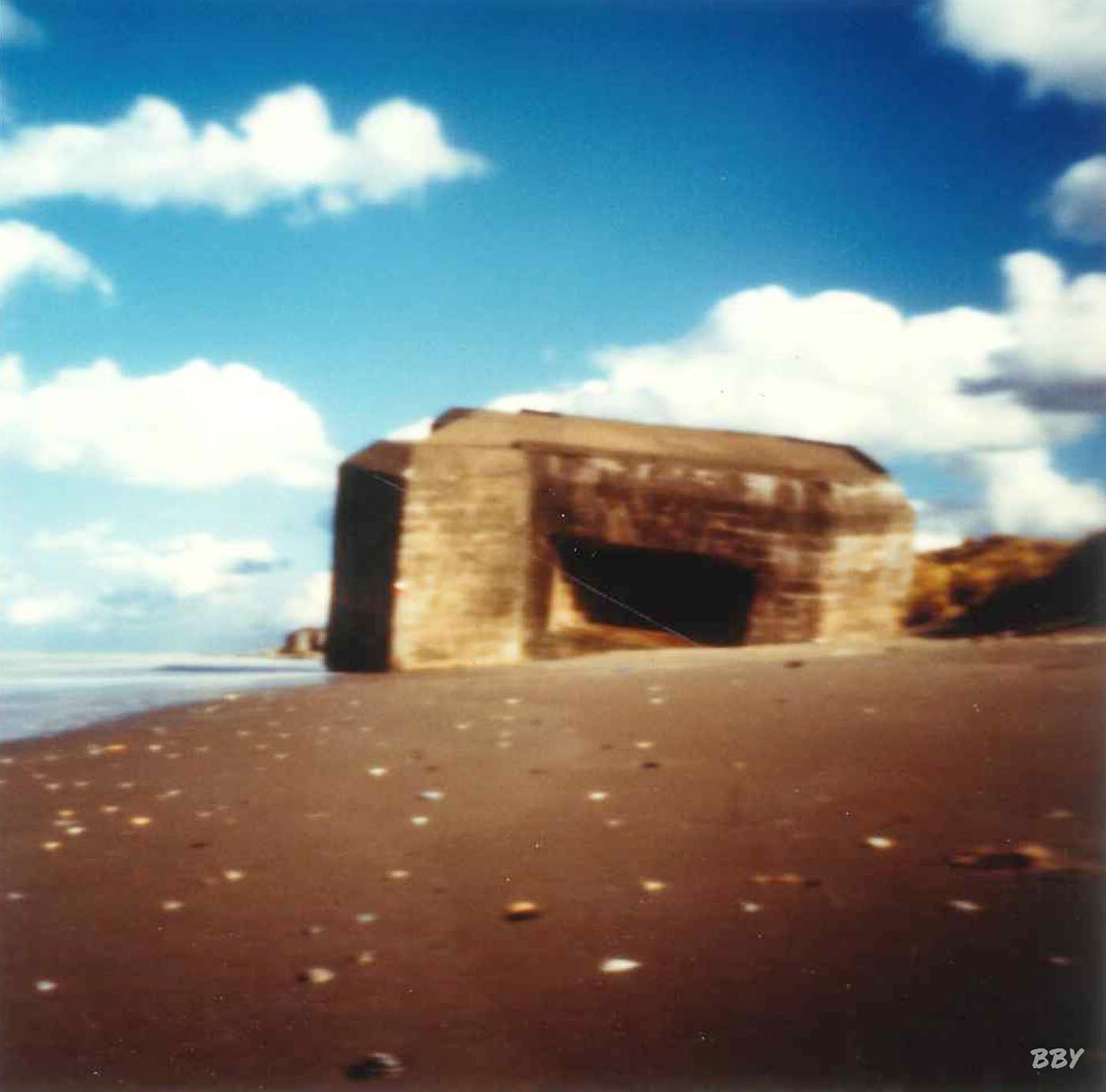 stenope,  pinhole,  slow photography,  chambre noire,  plage,  beach,  sea,  mer,  blockhaus,  blockhouse,  leffrinckoucke